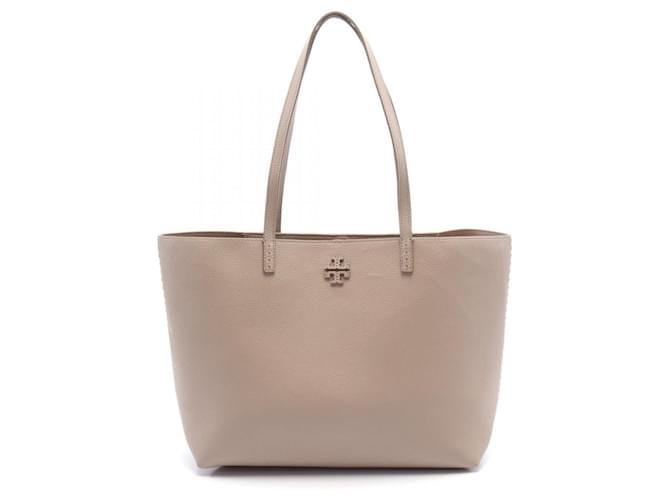 Tory Burch McGraw Tote Bag Beige Leather ref.1707910 - Joli