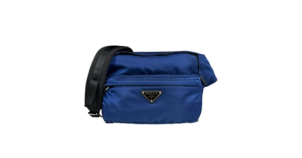 Prada navy blue nylon bag sale