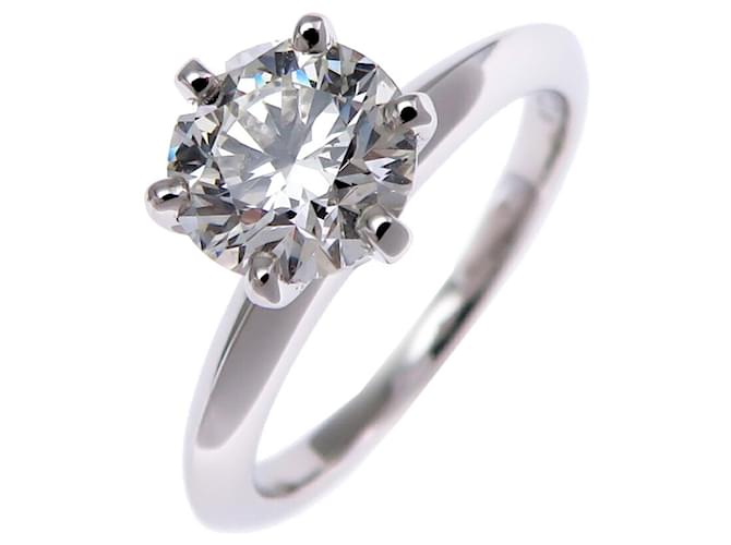 Tiffany Co Bague solitaire en diamant Tiffany 1,04 ct Platine