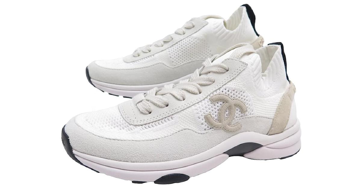 All white chanel trainers online