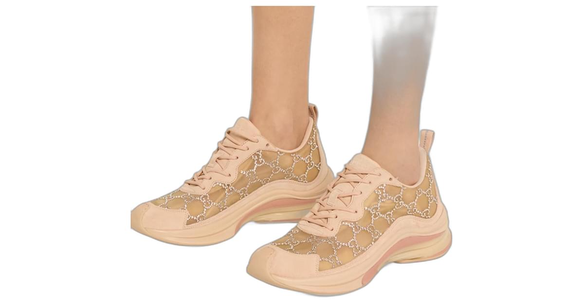 new Gucci run GG size 40,5 crystal embellished mesh runner