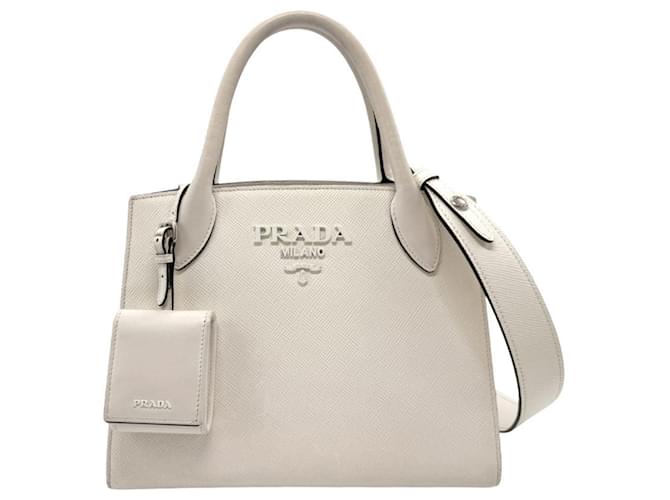 Prada Monochrome Leather Handbag White ref.1713702 - Joli Closet