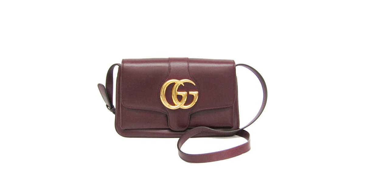 Gucci GG Marmont Ally 550129 Women s Leather Shoulder Bag Dark red ref.1714563 Joli Closet