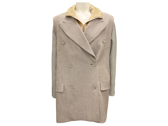 Cappotto multi-strati in motivo pied-de-poule Fendi Tan Cammello