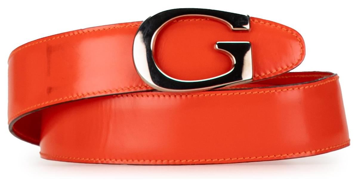 Orange Gucci G Buckle Leather Belt ref.1715525 Joli Closet