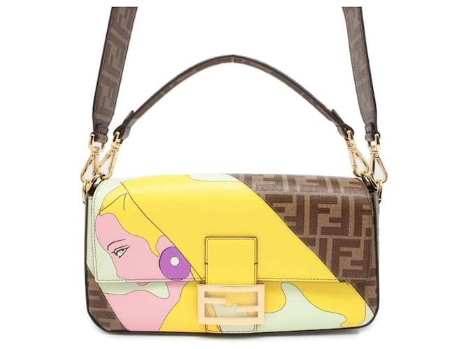 Code Fendi Colors Fendi Zucca Baguette Shoulder Bag Brown Multiple