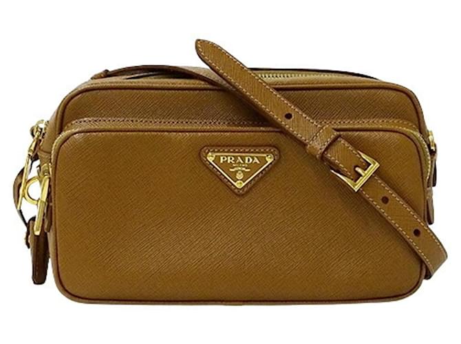 Prada Women's Saffiano Leather Shoulder Bag Brown ref.JC1718598