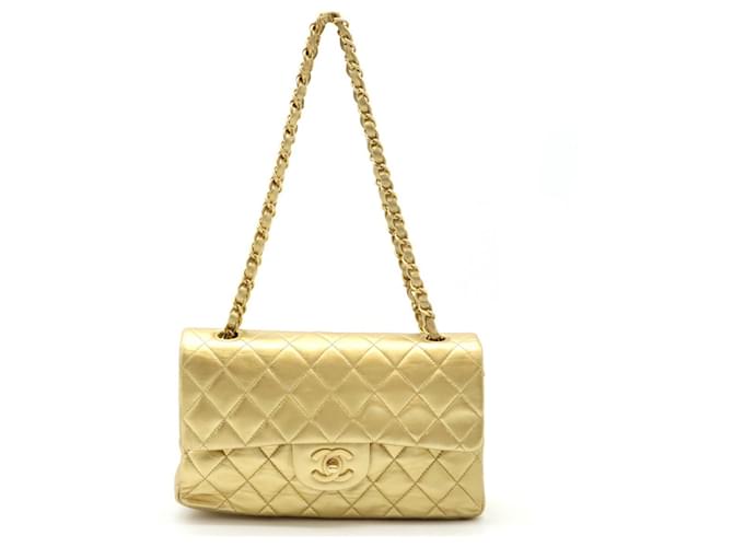 Chanel Matelasse 23 Coco Mark Chain Shoulder Bag Golden Leather