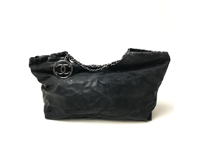 Chanel Coco Cabas PM Chain Shoulder Bag Black Patent leather ref