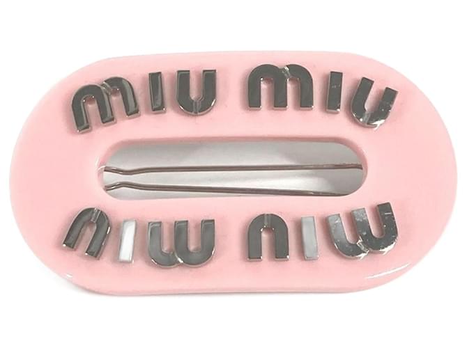 miu miu ロゴ入り ヘアピン ピンク 3個付けが可愛いピンク系【Miu Miu】ロゴ入りヘアピン3個セット