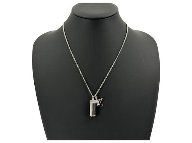 Louis Vuitton Monogram Eclipse Collier Charms Necklace Leather