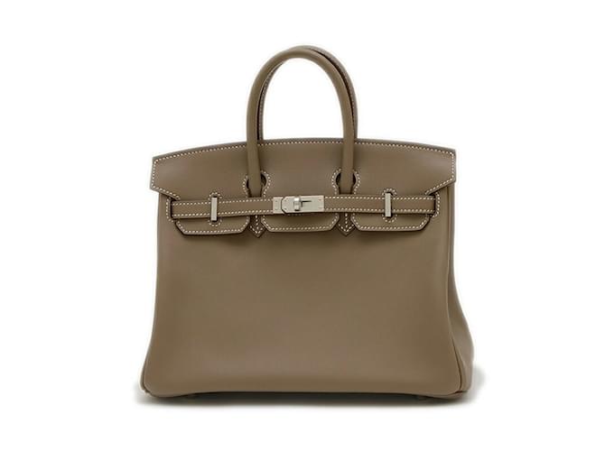 Hermès Sac à main Hermes Birkin 25 en Swift Etoupe Gray Cuir Taupe