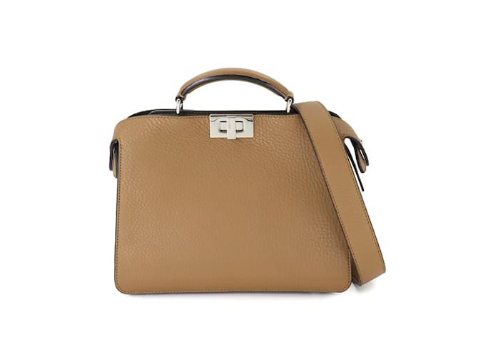 Fendi Peekaboo Iseeu Mini 2way Hand Shoulder Bag Brown Leather ref