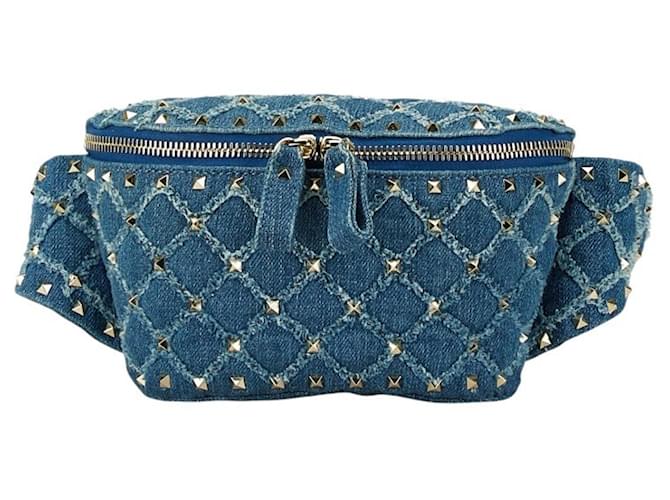 Valentino Studded Umhängetasche aus blauer Jeans John
