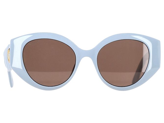 Gucci Round Blue & White Sunglasses GUCCI GG1432S Round Blue Sunglasses with Case - The Luxury Lady main image 4