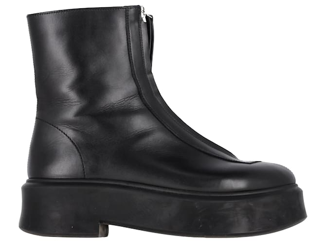 the row zip front ankle boots