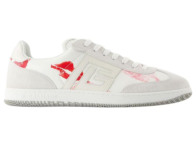 スニーカー BALMAIN Swan Sneakers - Balmain - Leather - Red/White Balmain Swan Sneakers - Balmain - Leather - White/Red Pony
