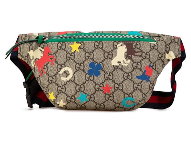 バッグ GUCCI waistbag sherryline gg pattern y2k Gucci GG Ranch Sherry Line Waist Bag Beige Plastic ref.JC1727362