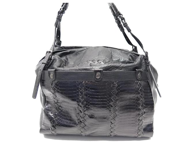 NINE BAGS Bottega Veneta Cobra Resin Tote Leather Python Hand