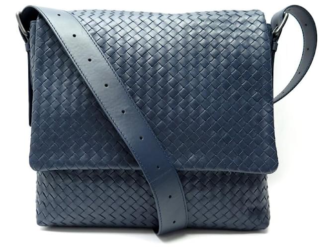 NEW BAGS Bottega Veneta Square Flap Messenger Intrecciato Hand Bag