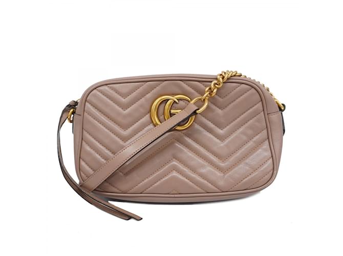 Gucci GG Marmont Leather Shoulder Bag Beige ref.1728868