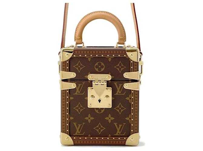 Louis Vuitton Monogram Camera Box Shoulder Bag Beige Patent