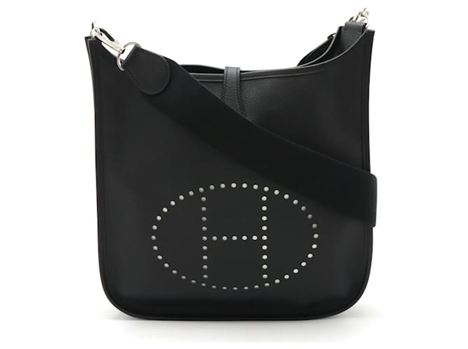 Hermès Hermes Evelyne II PM Schultertasche Schwarz Leder ref