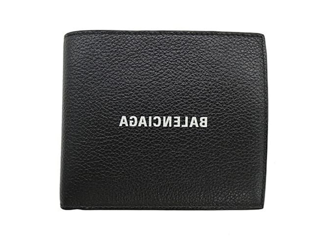 BALENCIAGA 財布 Everyday Balenciaga Men's Bi-fold Wallet Black Leather ref.1731445