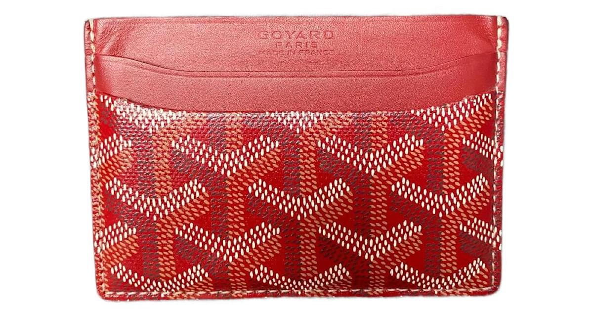 Goyard Saint Sulpice Card Holder Red Leather ref.1731914 Joli Closet