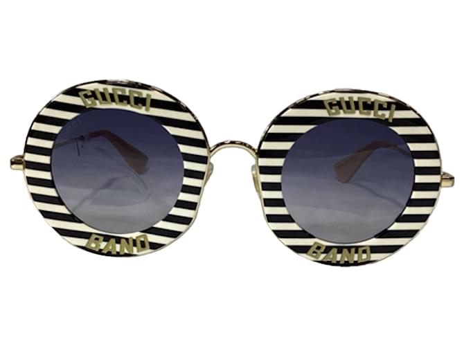 Gucci Band GG0113S Striped Round Sunglasses in Multicolor Acetate