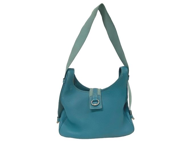 Hermès Hermes Sako Blue Jean Shoulder Bag Leather ref.1732787 - Joli Closet
