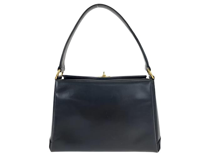 Gucci Vintage Leather Turnlock Handbag Black ref.1734011 - Joli Closet