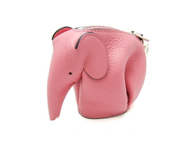 Loewe Elephant Keychain Leather Coin Purse Pink ref.1734232