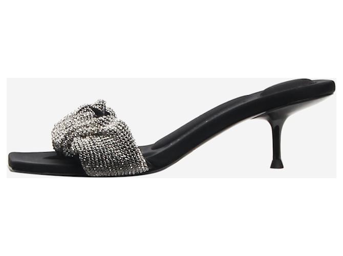 Alexander Wang Black crystal-embellished kitten heel sandals