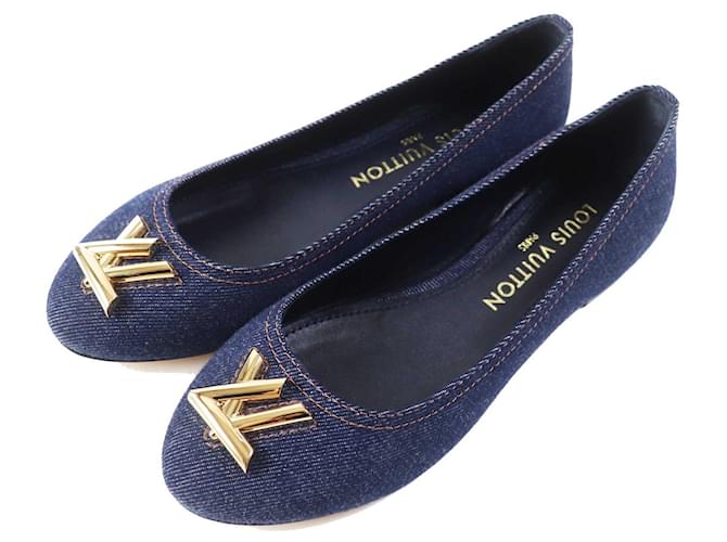 Louis Vuitton Denim Leather Ballerina Shoes ref.1740136