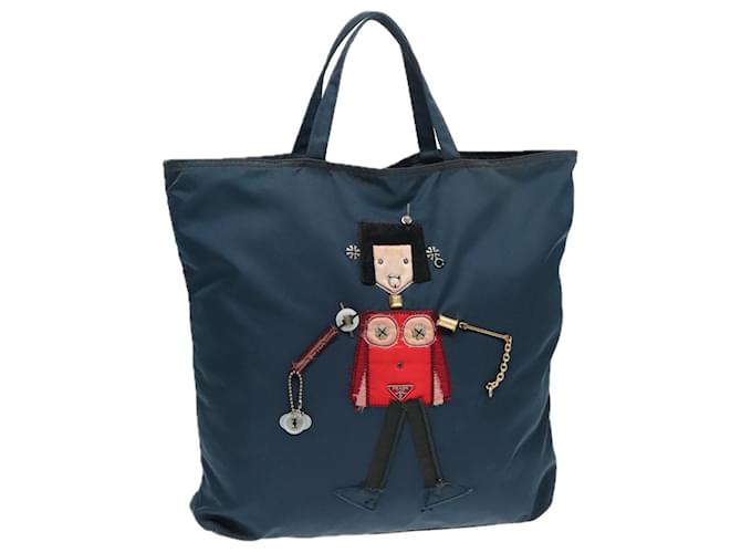 PRADA ナイロン ロボット トートバッグ 8901 PRADA Robot Tote Bag Nylon Navy Auth 93015 Navy blue ref.1744744