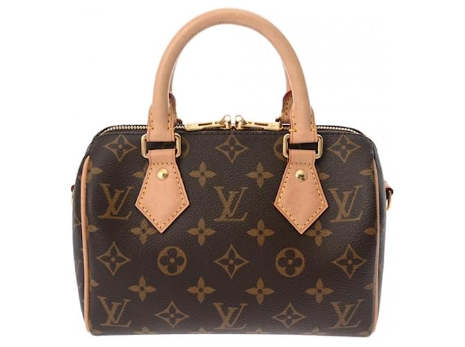 Louis Vuitton Monogram Speedy Bandouliere 20 Handbag Brown Patent