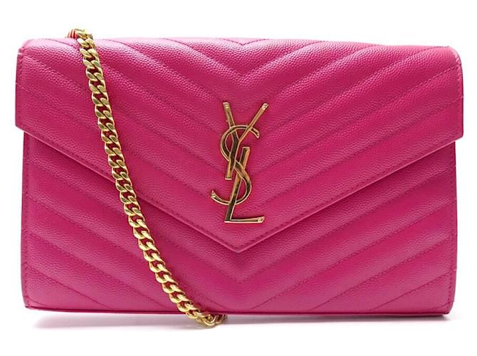 SAINT LAURENT 377828 CASSANDRE CLASSIC ROSE SHOULDER BAG WOC Pink - Main Image