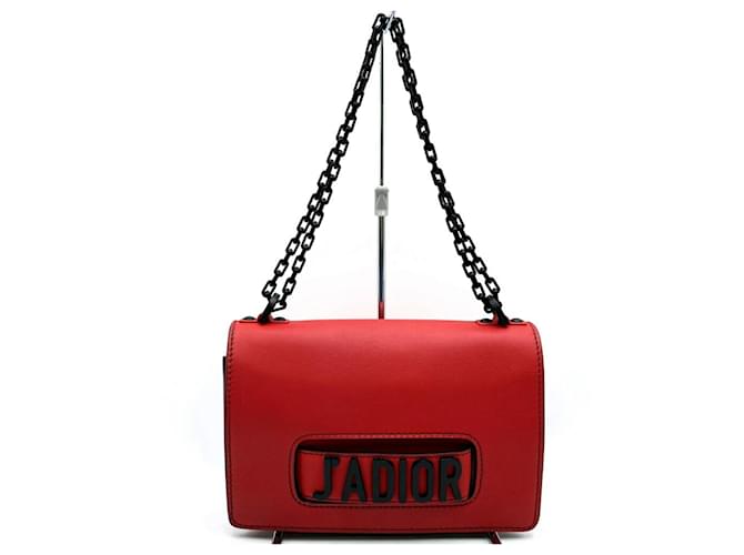 Bolso de cadena Dior JADIOR de Christian Dior Roja Cuero ref