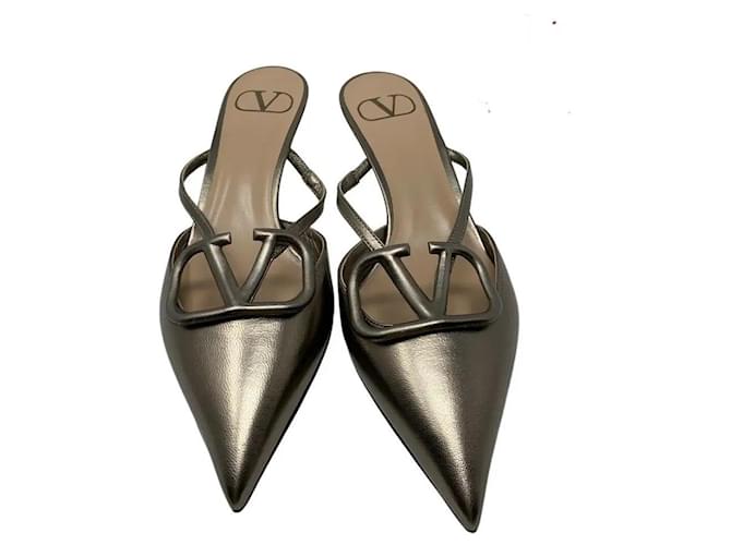 VALENTINO GARAVANI MULES V LOGO TALONS CHATON FEMMES CHAUSSURES