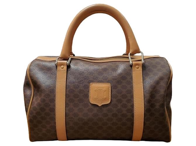 CELINE ボストンバッグ M13 Céline Celine Macadam Boston Handbag M13 Brown Leather Plastic ref