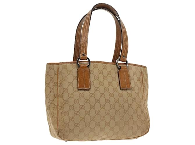 GUCCI バッグ GUCCI GG Canvas Hand Bag Brown Silver 113019 3444 Auth 94718