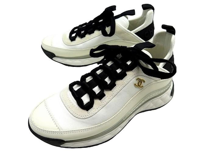 NUEVE ZAPATOS CHANEL ZAPATILLAS BAJAS LOGO CC G35617 37 ZAPATOS