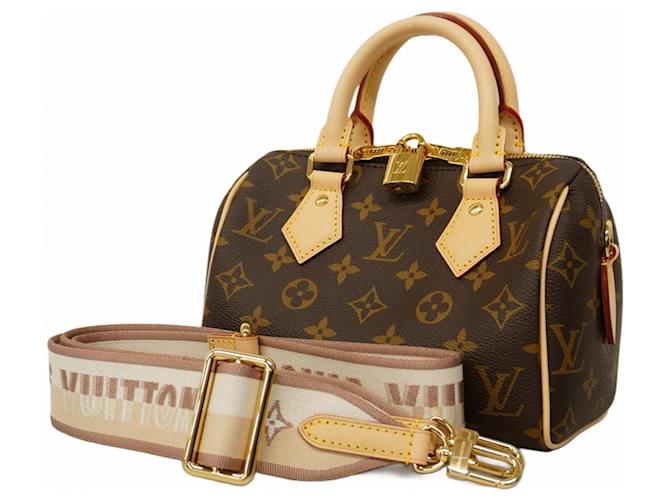 Louis Vuitton Monogram Speedy Bandouliere 20 Handbag Beige ref