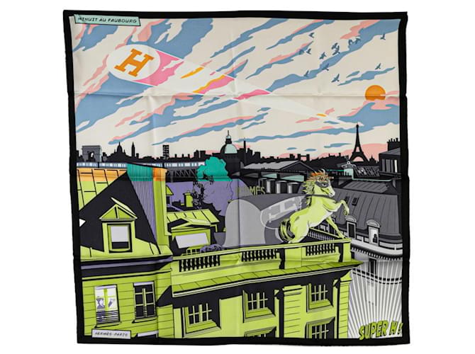Hermès Hermes Carre 70 MINUIT AU FAUBOURG Scarf Black