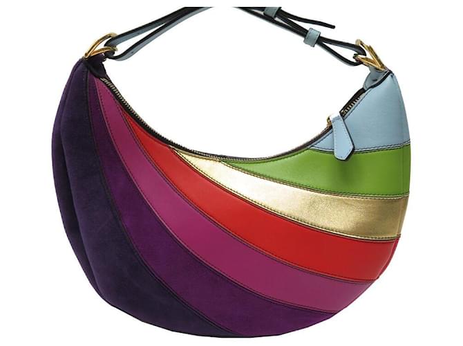 FENDI｜ (Fendigraphy Small leather hobo bag (8BR798 A5DY Fendigraphy Small Leather Gray | Fendi