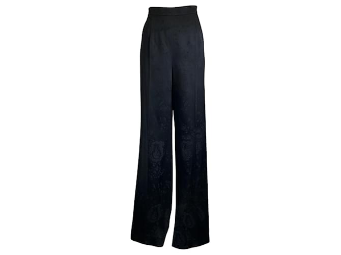 Saint Laurent Black 2021 Satin Jacquard Dressy Pants