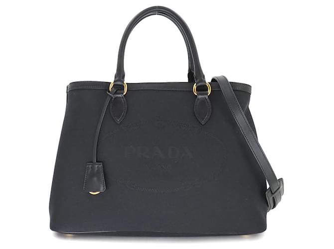 バッグ PRADA 2way leather tote bag black Prada Nylon 2way Tote Bag Black - Gem