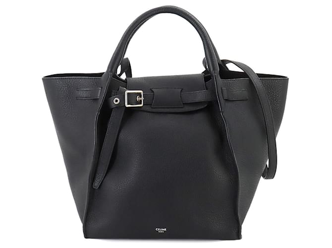 Céline Celine Big Bag Small Leather Shoulder Bag Black ref