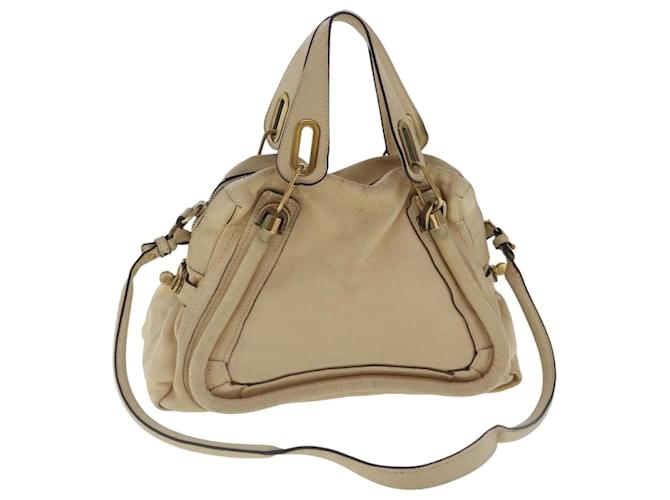 Chloé Chloe Paraty shoulder bag in beige gold leather 2 ways Auth
